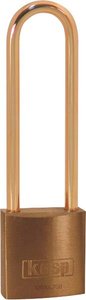 Zamek mosiężny 30x70 mm wysoki pałąk mosiężny nieiskrzący Kłódka Kasp K12030L70BD 30 mm    z zamkiem kluczykowym