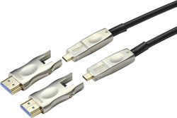 Kabel optyczny SPEAKA Professional Hybrid AOC HDMI ze złączem standardowym i micro HDMI, 100M Przejściówka HDMI SpeaKa Professional SP-9538588 SP-9538588, płaszcz z PVC, 100.00 m