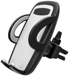 Uchwyt na telefon komórkowy regulowany do kratki wentylacyjnej, obracany o 360° Uchwyt samochodowy na telefon IWH 019260 1 szt.