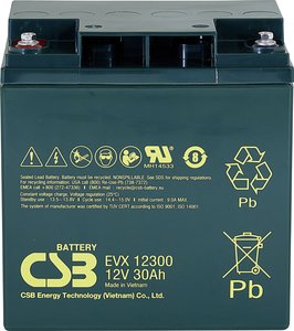 Akumulator ołowiowy CSB Battery EVX 12300 EVX12300, AGM, 12 V, 30 Ah