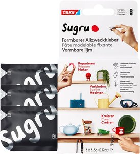 Susumatby tesa® - uniwersalny klej formujący, 3 sztuki (3 x 3,5 g), czarny tesa Sugru Klej 41235-00001-00 czarny 3 szt.
