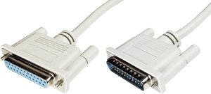 Kabel szeregowy Digitus AK-610201-030-E, [1x złącze męskie D-SUB 25-pin - 1x złącze żeńskie D-SUB 25-pin], 3.00 m