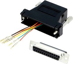 Adapter D-SUB encitech 2112-0101-03 złącze żeńskie D-SUB 25-pin - złącze żeńskie RJ45 8p8c