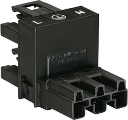 1 x wtyk / 2 x gniazdo 3-bieg., czarny WAGO 770-636 rozgałęźniki typu h