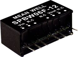 Seria modułów przetwornic MEANWELLL DC/DC SPBW06 SIP8/SIL8 Obudowa Pojedyncze wyjście Stosunek napięcia wejściowego: 4:1 Moc: 6W regulowana Moduł przetwornicy DC/DC Mean Well SPBW06F-03 SPBW06F-03, 6 W, 1.5 A, 1 szt.