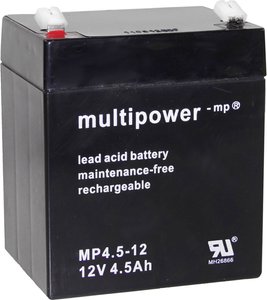 Akumulator ołowiowy multipower PB-12-4,5-4,8 MP4,5-12, AGM, 12 V, 4.5 Ah
