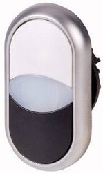 Przycisk podwójny Eaton M22-DDL-WS pierścień przedni z tworzywa sztucznego    1 szt.