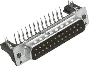 Listwa męska D-Sub 90 ° Ilość styków: 9 lutowane Harting  1 szt.