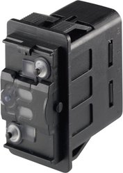 Przełącznik kołyskowy samochodowy Marquardt 3250.0418, 2 x (wł)/wył/(wł), 12 V/DC, 24 V/DC, 10 A