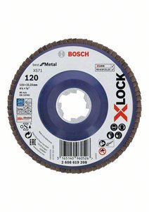 Tarcza szlifierska listkowa X571 Best for Metal, prosta, 115 mm, K 120, tworzywo sztuczne Bosch Accessories 2608619208 1 szt.