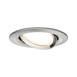 Oprawa wpuszczana LED 3-Step-Dim Nova Coin obracająca się wokół 84 mm 50° Coin 6 W 470 lm 230 V 2700 K szczotkowane żelazko Lampa do zabudowy Paulmann Nova 93482 6 W 470 lm
