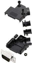 Zestaw listew męskich D-Sub TRU COMPONENTS TCD45PKP09HDP15K 7708560, rzędy: 3, styki: 15, 45 °, 1 szt.