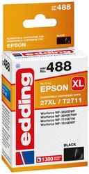 Edding Tusz Zamiennik Epson 27XL, T2711 Czarny  atrament Edding EDD-488 18-488, 1 szt.