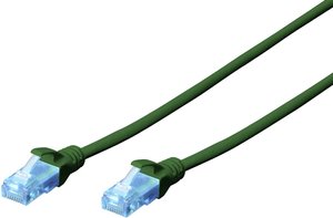 Kabel krosowy DIGITUS Professional CAT 5e U-UTP, AWG 26/7, skrętka, dł. 3 m, zielony Kabel LAN Digitus DK-1512-030/G, 1 szt., RJ45, CAT 5e, U/UTP, 3.00 m, zielony