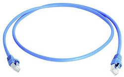 Kabel LAN Telegärtner L00001A0087, 1 szt., RJ45, CAT 6a, S/FTP, 2.00 m, niebieski