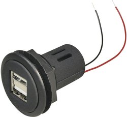 Podwójne gniazdo USB do zabudowy ProCar 67321501, Obciążalność prądu maks.: 5 A, 12 - 5 V, 24 - 5 V