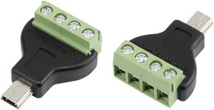 Złącze wtykowe USB ze złączem śrubowym TRU COMPONENTS MN-USB4M 1572337, 1 szt.