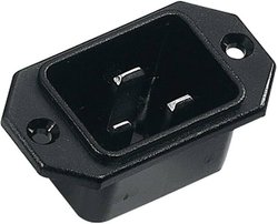 złącze męskie do wbudowania pionowego C20 2 + PE  16 A czarny K & B 42R081121 1 szt.