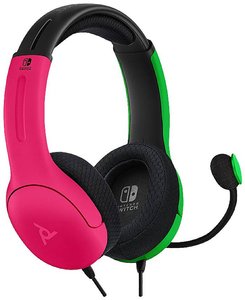 Stereofoniczny zestaw słuchawkowy PDP LVL40 różowy/zielony do przełącznika Nintendo Słuchawki wokółuszne PDP 500-162-PKGR-EU 500-162-PKGR-EU  różowy, zielony