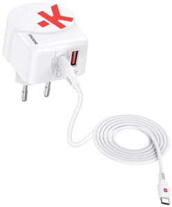 Skross Euro USB Charger AC45PD + USB-C cable Ładowarka USB 45 W dom, gniazdo Maksymalne natężenie wyjściowe 4.05 A Ilość wyjść: 2 x złącze żeńskie USB-A 3.2 Gen 1 (USB 3.0), złącze żeńskie USB-C 3.2 Gen 1 (USB 3.0)