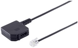 Przejściówka, adapter Western, Telefon Basetech [1x złącze męskie RJ11 6p4c - 1x złącze żeńskie TAE-F] 20.00 cm