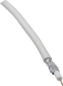 Kabel koncentryczny BKL Electronic 0806001/50, Średnica zewnętrzna: 6.60 mm, 75 Ω, 90 dB, biały, 50 m