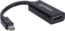 Adapter Manhattan Passive Mini DisplayPort na HDMIMini DisplayPort męski na HDMI żeński, 1080p, czarny - doskonały dla komputerów Mac Przejściówka, adapter Mini DisplayPort Manhattan 151528, [1x złącze męskie Mini DisplayPort - 1x złącze żeńskie HDMI]
