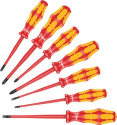 160 iSS / 7 Zestaw wkrętaków Kraftform Plus Series 100. O zredukowanej średnicy uchwytu i klingi, 7-częściowy Zestaw wkrętaków Wera 160iss/7 05135961001