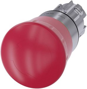 Przycisk grzybkowy zatrzymania awaryjnego, 22mm, okrągły, metal, wysoki połysk, czerwony, przekręcenie Przycisk grzybkowy zatrzymania awaryjnego Siemens 3SU1050-1HB20-0AA0 3SU10501HB200AA0, 1 szt.