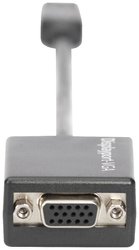 Kabel adaptera DisplayPort, DP - HD15 M/F, 0.15m, zestaw 10 sztuk, Full HD, CE, blk  Przejściówka, adapter Digitus AK-990904-002-S AK-990904-002-S, 0.15 m