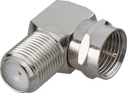 Złącze kątowe F [złącze męskie F - złącze żeńskie F] srebrny Renkforce