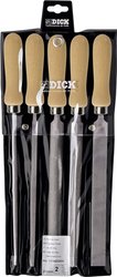 Pilniki warsztatowe,  zestaw 5-częściowy z drewnianym uchwytem  Dick 200/2 13142020H  1 zest.