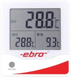 Termometr do lodówki TMX 320 z zewnętrznym czujnikiem z metalową tuleją 4 x 20 mm Termometr kuchenny do żywności ebro TMX 320, -50 do +70 °C