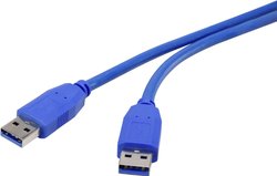 Kabel USB Renkforce, USB 3.2 Gen1 (USB 3.0), Złącze męskie USB-A, 0.50 m