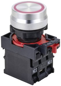 Przełącznik wciskany TRU COMPONENTS ONPOW26-11E/R/12V TC-10091040, 22 mm, 250 V, 5 A, 1 szt.