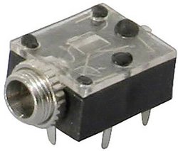 Złącze męskie jack 3,5 mm TRU COMPONENTS 1559785, CuZn, niklowany, złącze żeńskie do wbudowania poziomego, 1 szt.