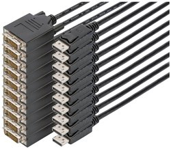 Kabel adaptera DisplayPort, DP - DVI (24+1) M/M, 2.0m, zestaw 10 sztuk, Full HD, CE, blk  Przejściówka Digitus AK-990900-020-S AK-990900-020-S, 2.00 m
