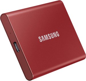 Samsung Portable T7 1 TB Dysk zewnętrzny SSD USB 3.2 Gen 2 czerwony PC/Mac MU-PC1T0R/WW