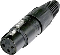 Złącze męskie XLR NC3FX-BAG Neutrik NC3FX-BAG złącze żeńskie proste Ilość styków: 3 czarny 1 szt.