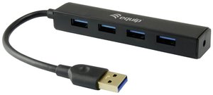Wyposaż 128953 Hub interfejsu USB 3.2 Gen 1 (3.1 Gen 1) Type-A 5000 Mbit/s Czarny Hub USB 3.0 Equip 4 Porty czarny