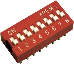 Przełącznik standardowy DIP, APEM DS-02, 2-pin