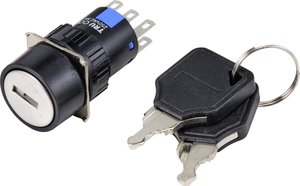 Przełącznik kluczykowy TRU COMPONENTS TC-9219060, 16 mm, 250 V/AC, 3 A, 1 szt.