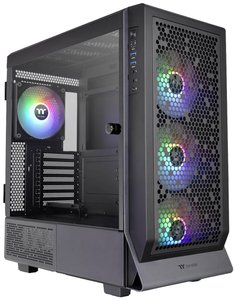 Thermaltake CA-1X5-00M1WN-00 Midi Tower Obudowa gamingowa  czarny z 4 wentylatorami LED, z okienkiem
