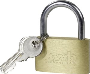 Kłódka cylindryczna, mosiężna, 30mm Kłódka kwb 955130