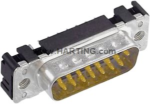 Listwa Pin męska do zabudowy D-SUB z klipsem zatrzaskowym 09 65 261 6712 Harting, 1 szt.