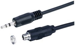 Przejściówka Jack Lyndahl [1x złącze męskie jack 3,5 mm - 1x złącze żeńskie jack 3,5 mm] 1 m czarny