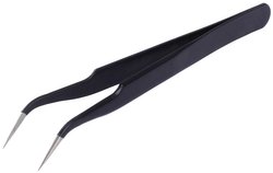 Pęseta ESD stal nierdzewna powlekana 120 x 10 mm końcówka kątowa 0,2 mm EN61340-5-1 Pęseta Quadrios ESD 23EC154