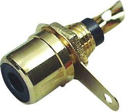 Złącze męskie RCA/Cinch BKL Electronic 0101138, złocony, złącze żeńskie do wbudowania, 1 szt.