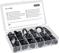Zestaw gumowych pierścieni uszczelniających - 278 części 10 wymiary - Ř 9 - 34 mm i Pressol 73080 Zawartość 1 zest.