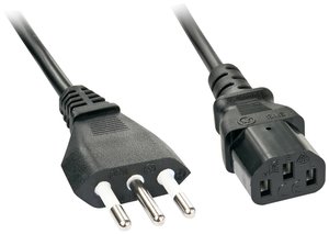 Kabel LINDY 30411 [1x złącze męskie włoskie - 1x złącze żeńskie IEC C13] 0.70 m